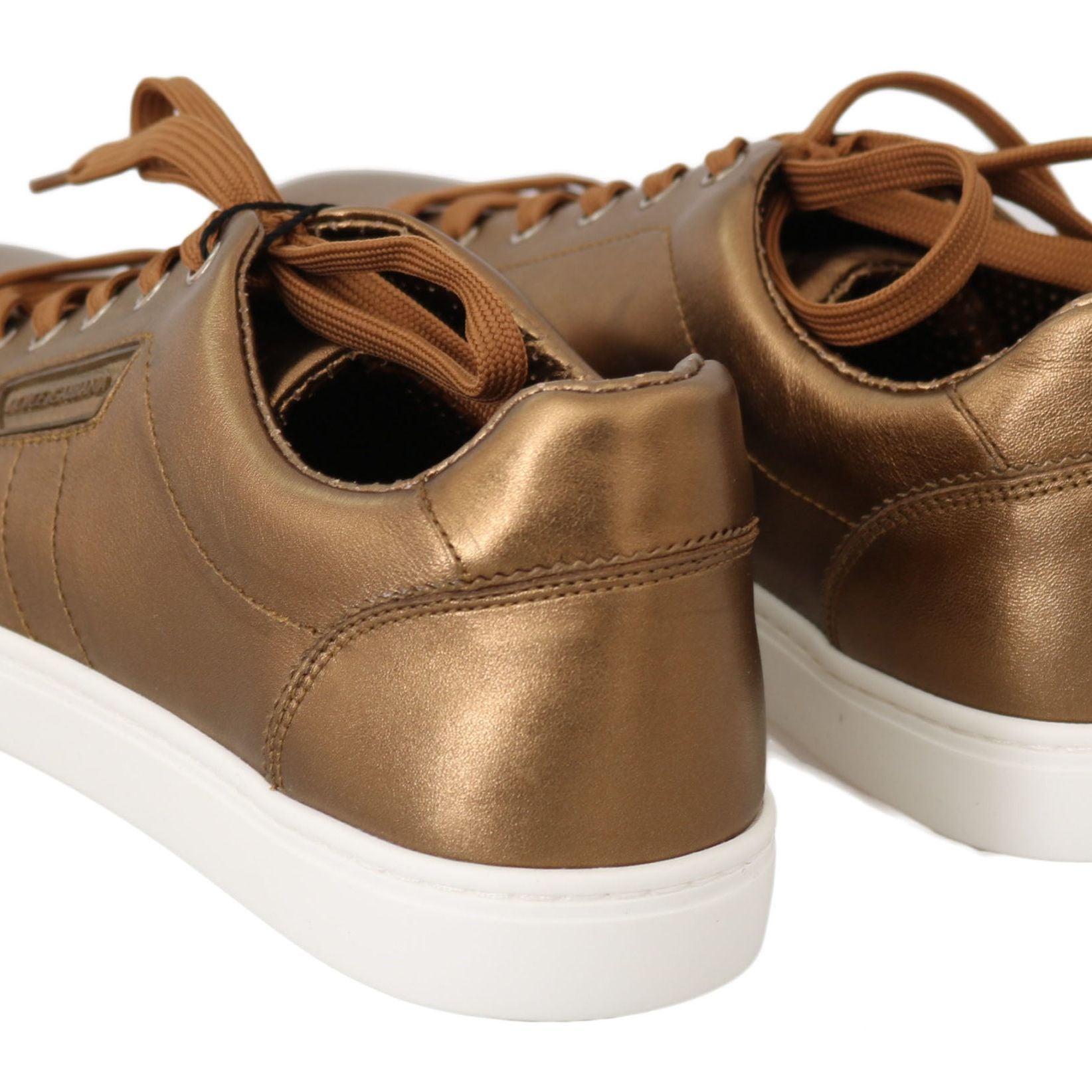 Dolce & Gabbana Gold Leather Mens Casual Sneakers