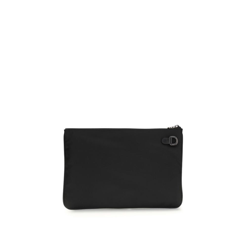 Kiton Black Nylon Clutch Bag