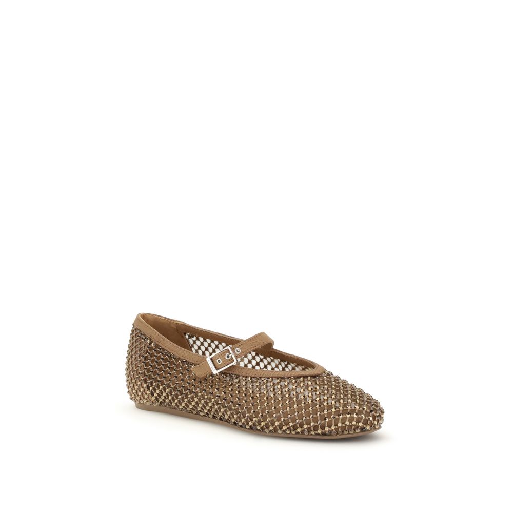 LE SILLA Brown Nylon Ballet Flats