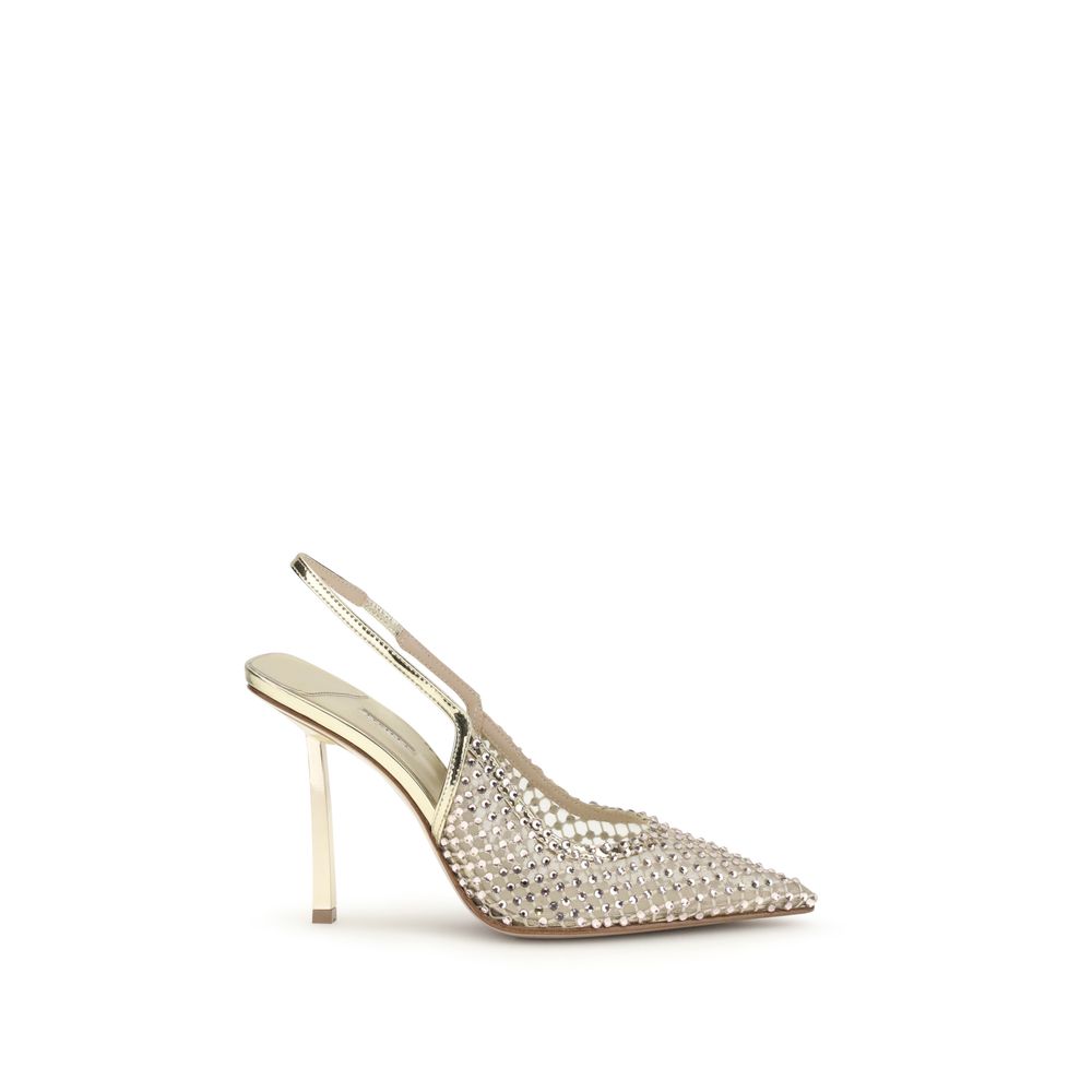 LE SILLA Gold Nylon Platform Pumps