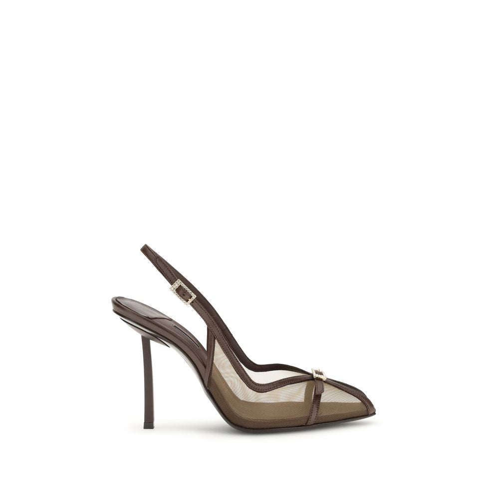 LE SILLA Brown Calf Leather Bos Taurus Platform Pumps