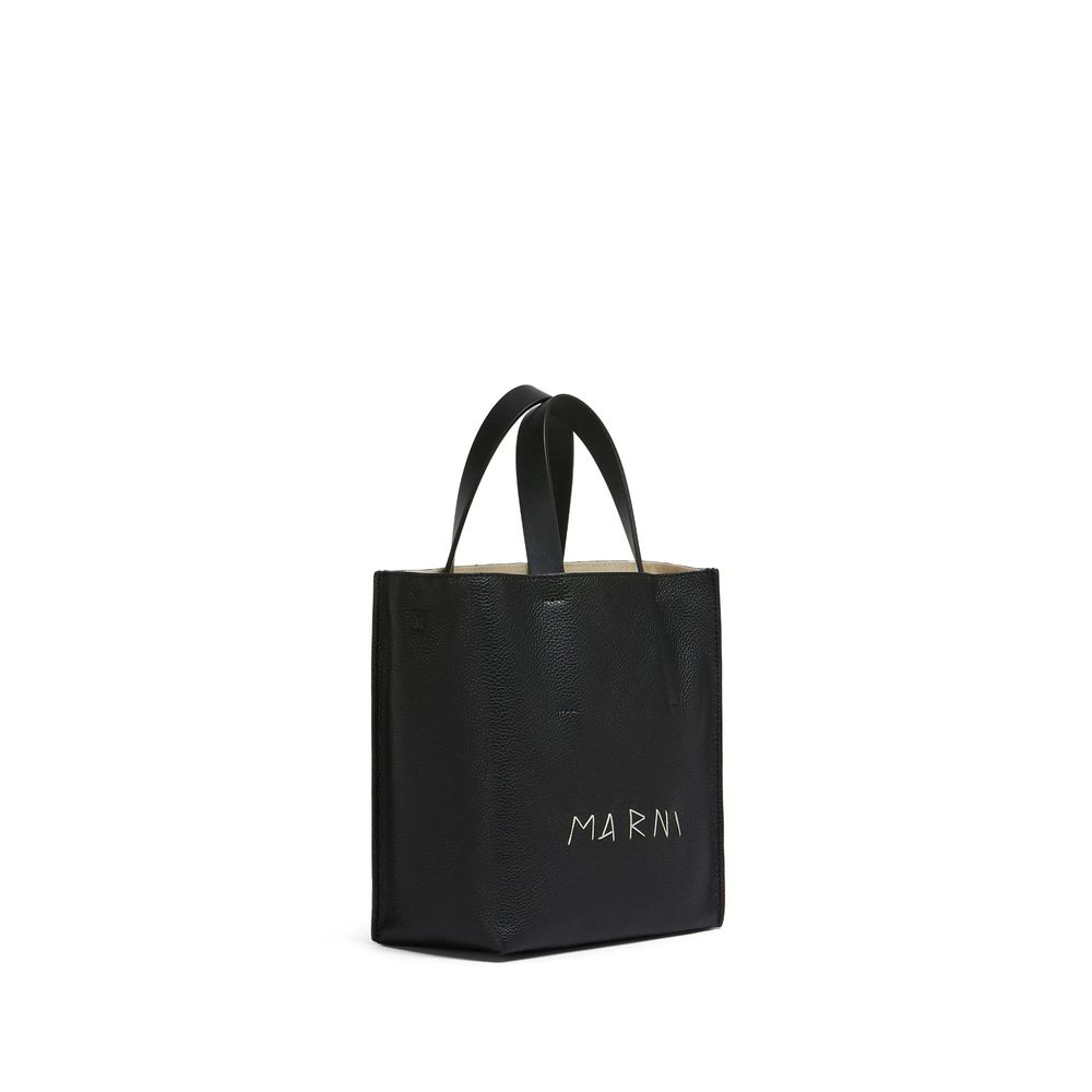 Marni Black Calfskin Tote Bag