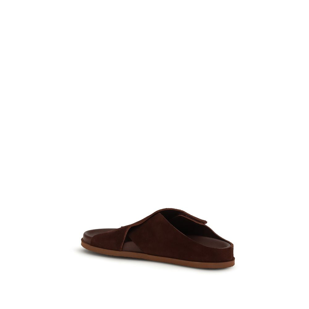 Pedro García Brown Velvet Sandals
