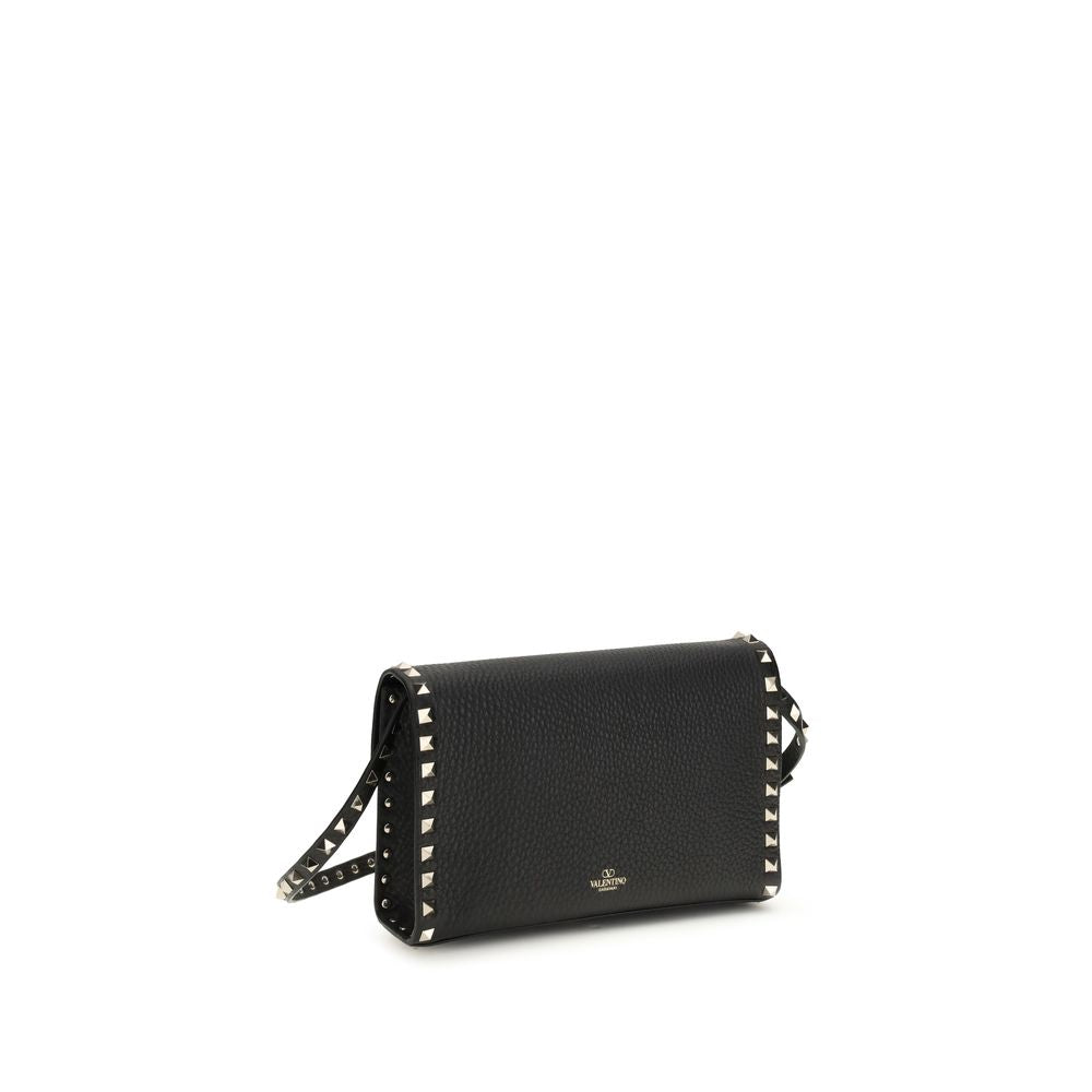 Valentino Garavani Black Calf Leather Bos Taurus Shoulder Bag