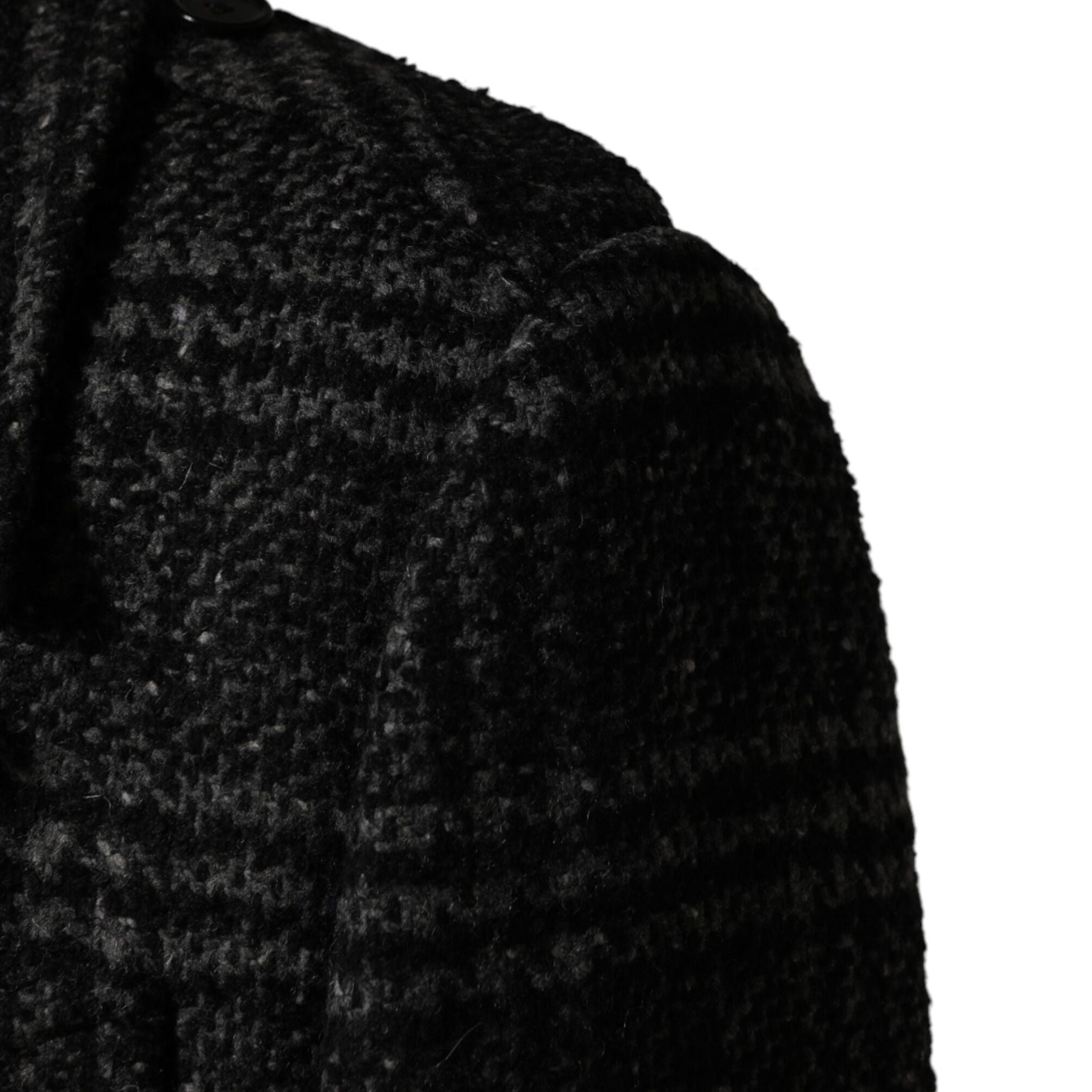 Dolce & Gabbana Grey Double Breasted Plaid Wool Coat Jacket