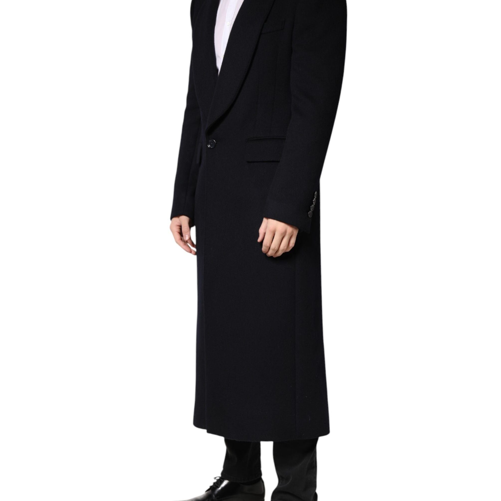 Dolce & Gabbana Black Single Breasted Trench Coat Jacket