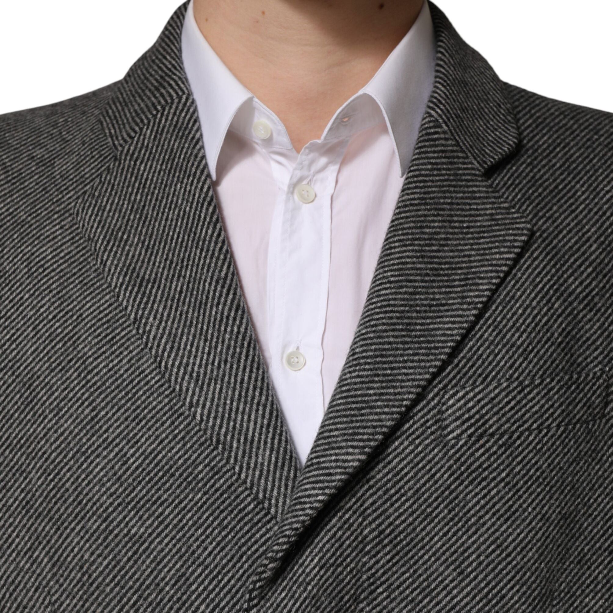 Dolce & Gabbana Gray Single Breasted Men Trench Coat Jacket