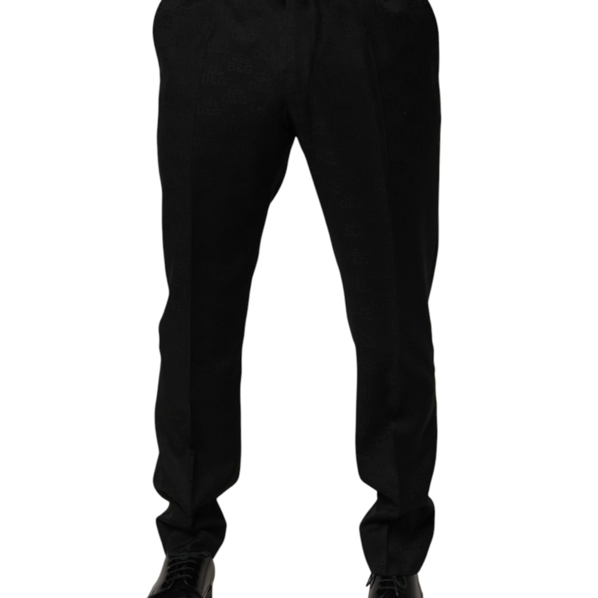 Dolce & Gabbana Black Wool Skinny Dress Formal Trouser Pants