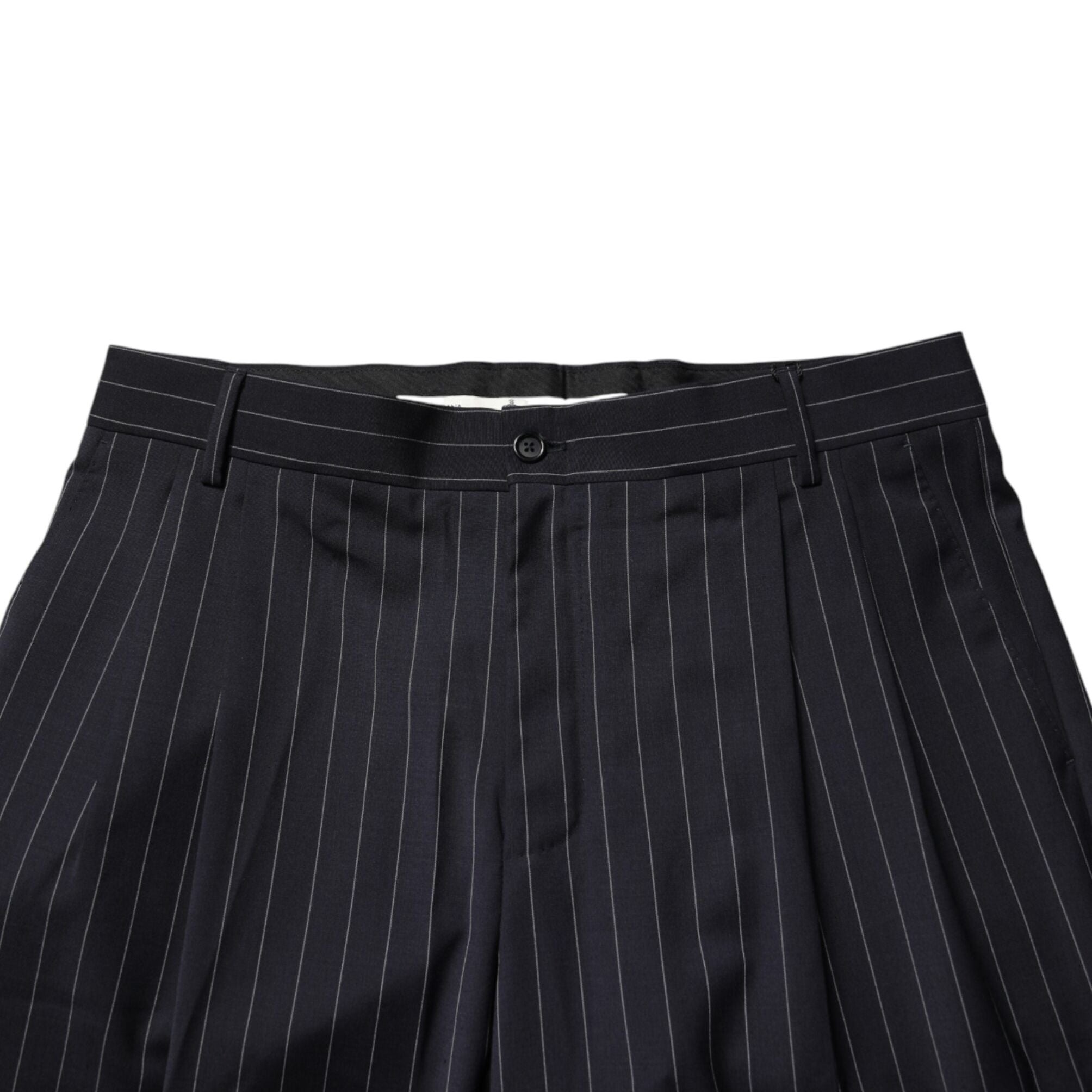 Dolce & Gabbana Black Stripe Straight Men Dress Trouser Pants