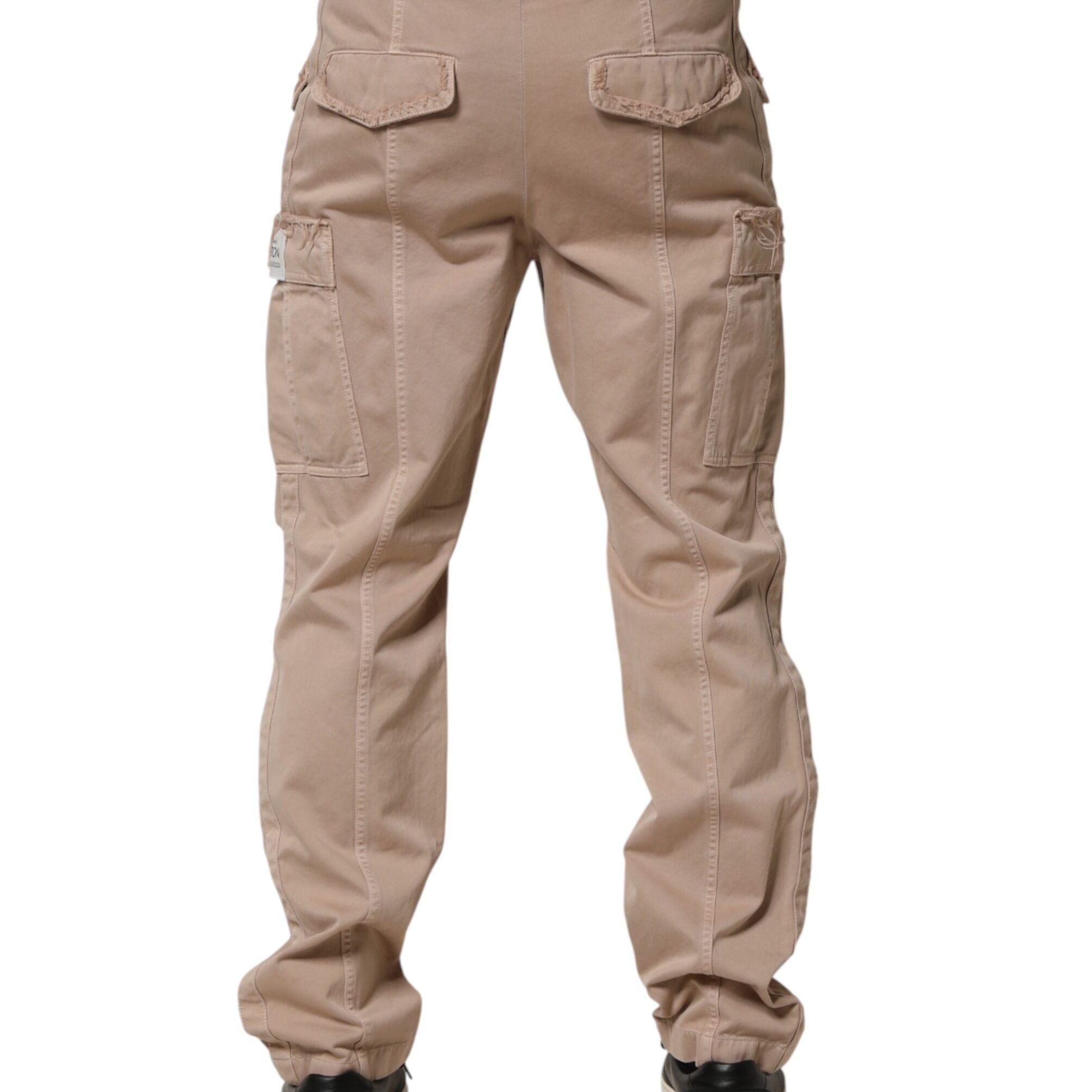 Dolce & Gabbana Beige Straight Cargo Chino Men Trouser Pants