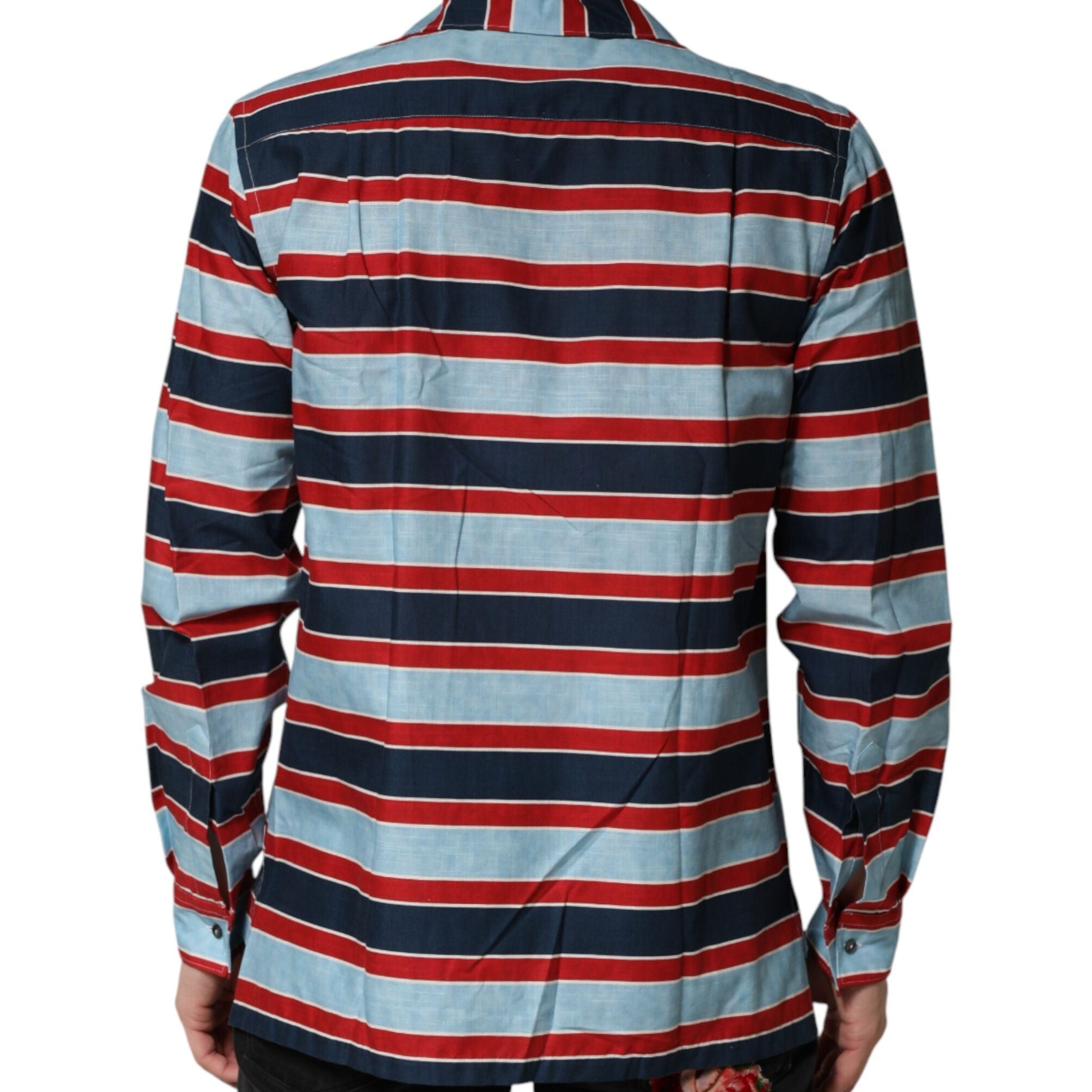 Dolce & Gabbana Multicolor Stripes Cotton Men Button Down Shirt