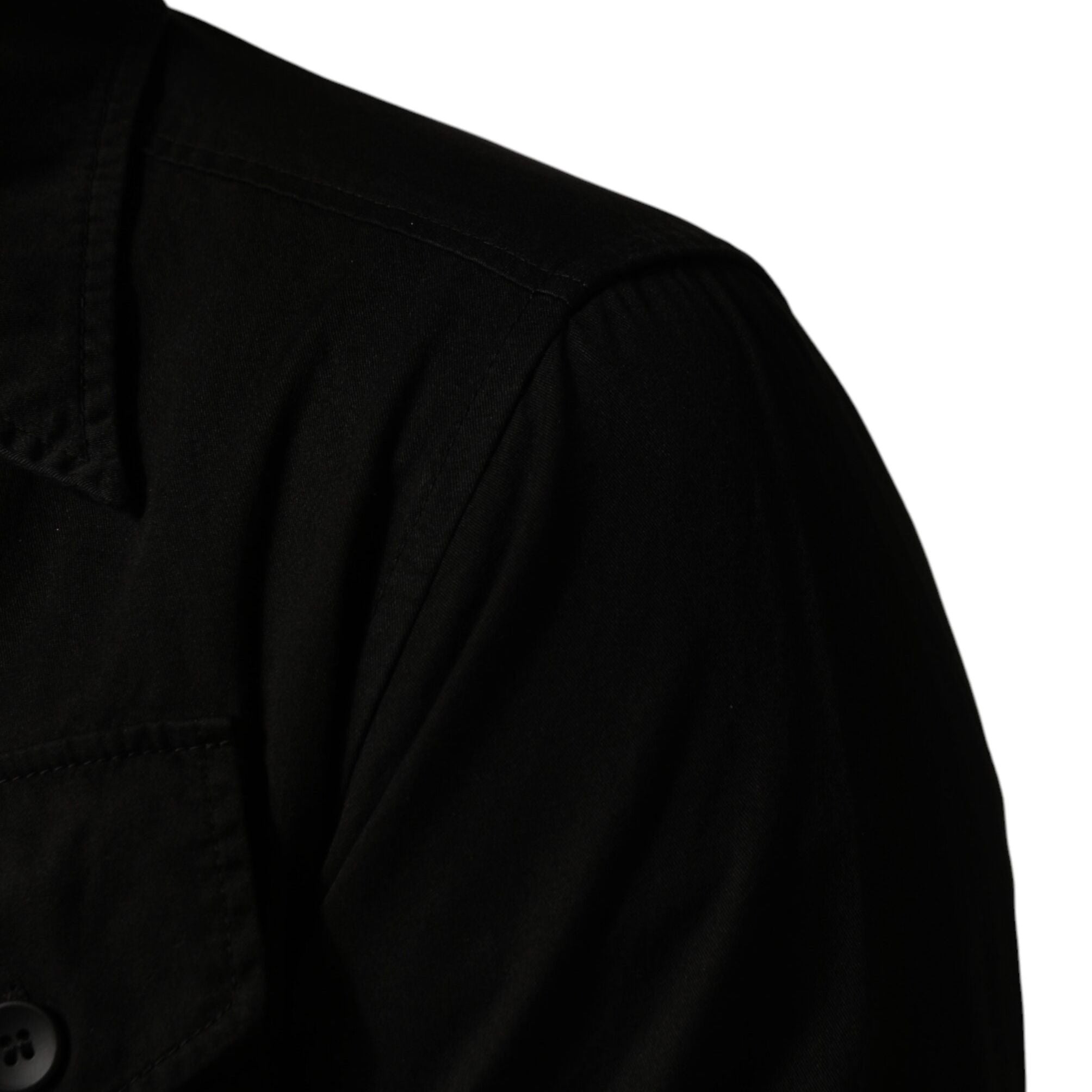 Dolce & Gabbana Black Cotton Collared Men Button Down Shirt