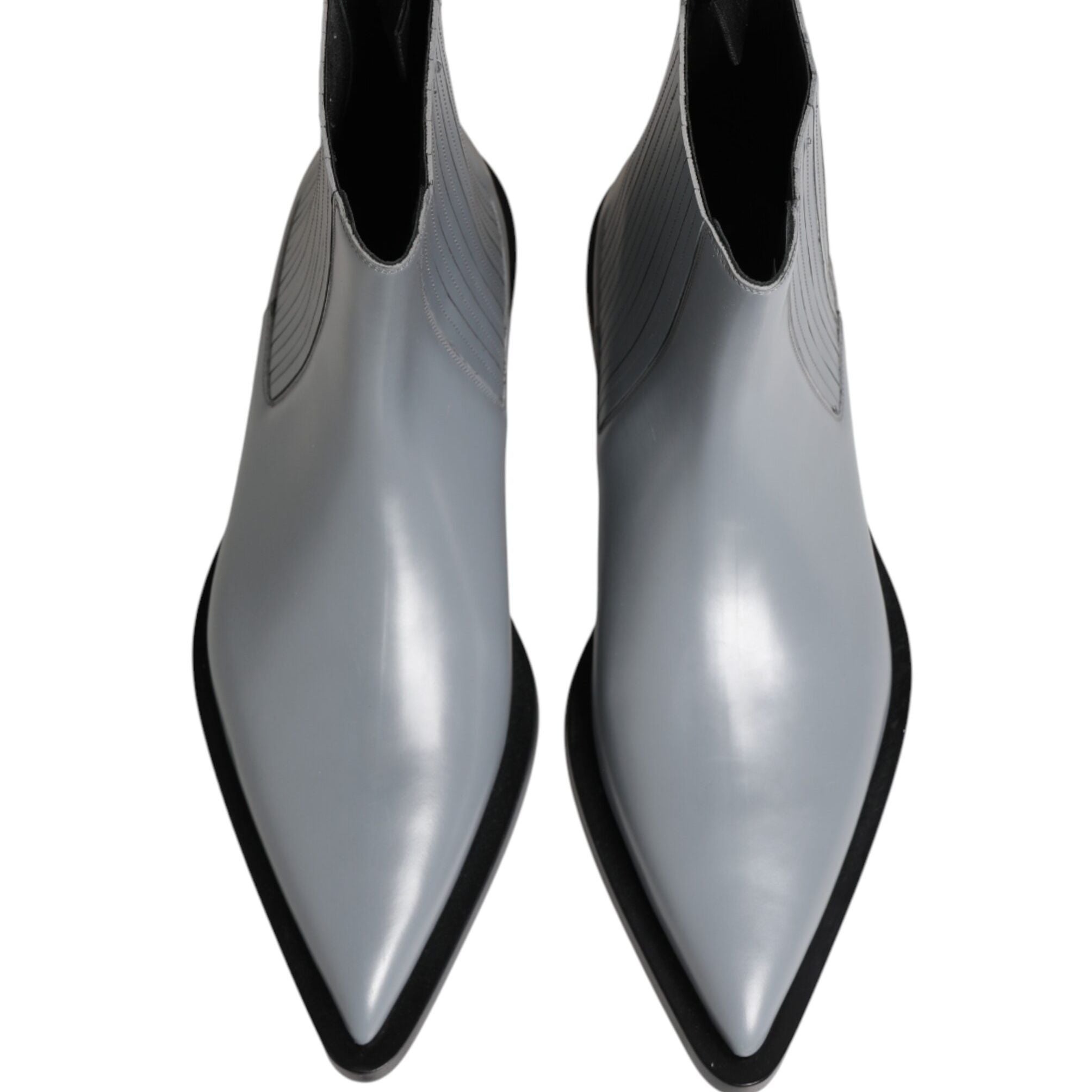 Dolce & Gabbana Light Gray Chelsea Short Ankle Boots Shoes