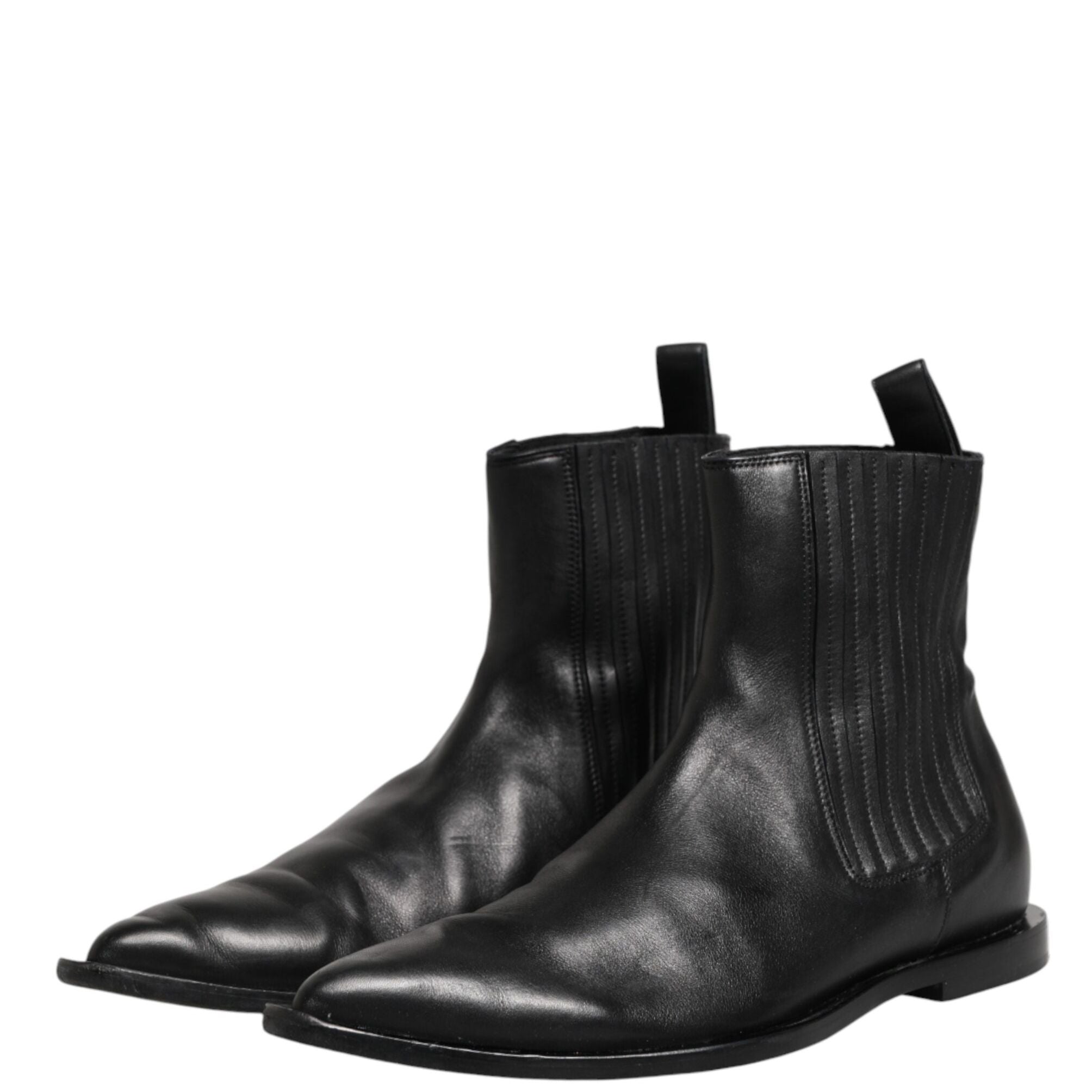 Dolce & Gabbana Black Chelsea Men Short Ankle Boots Shoes
