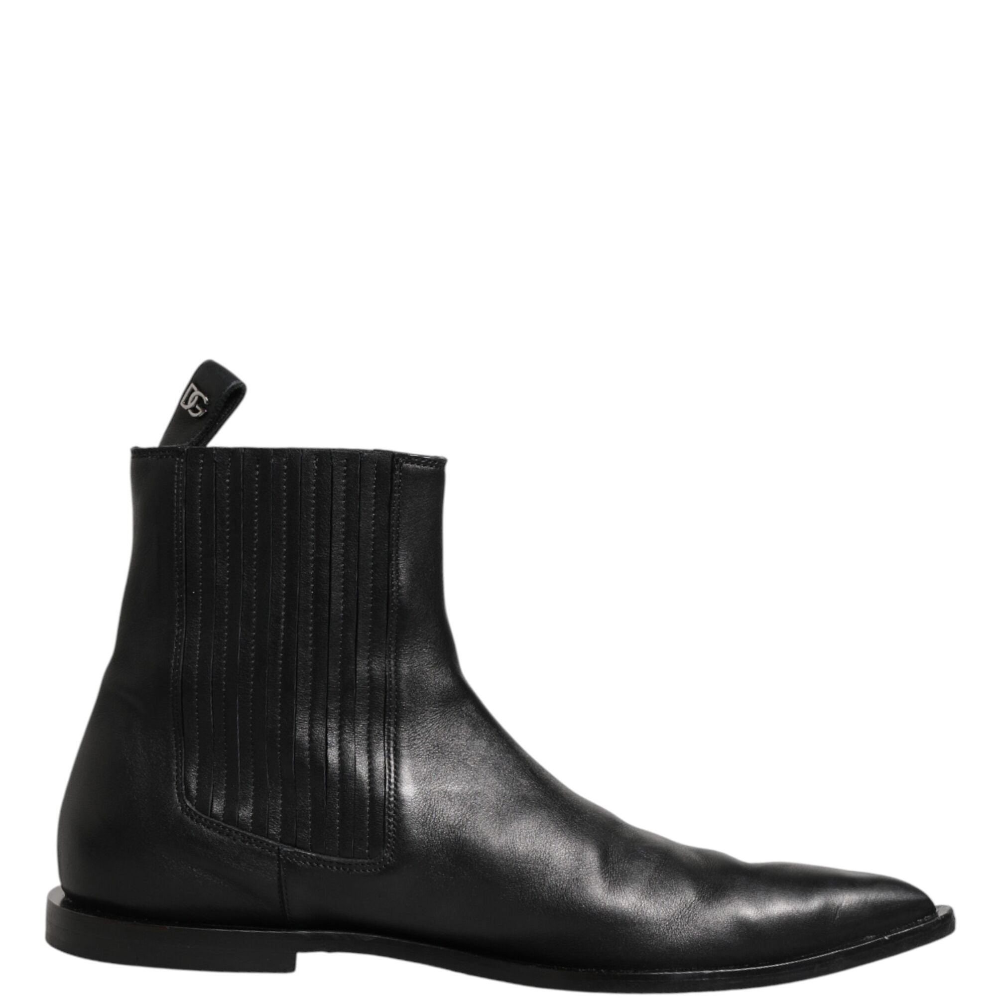 Dolce & Gabbana Black Chelsea Men Short Ankle Boots Shoes