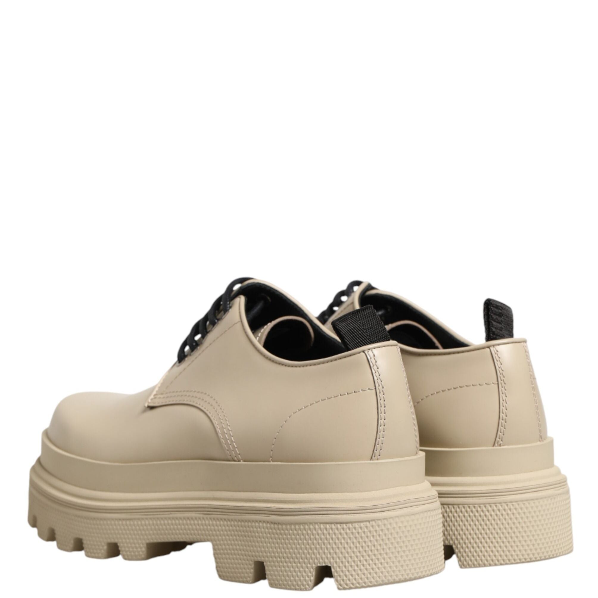 Dolce & Gabbana Beige Lace Up Trekking Derby Men Dress Shoes