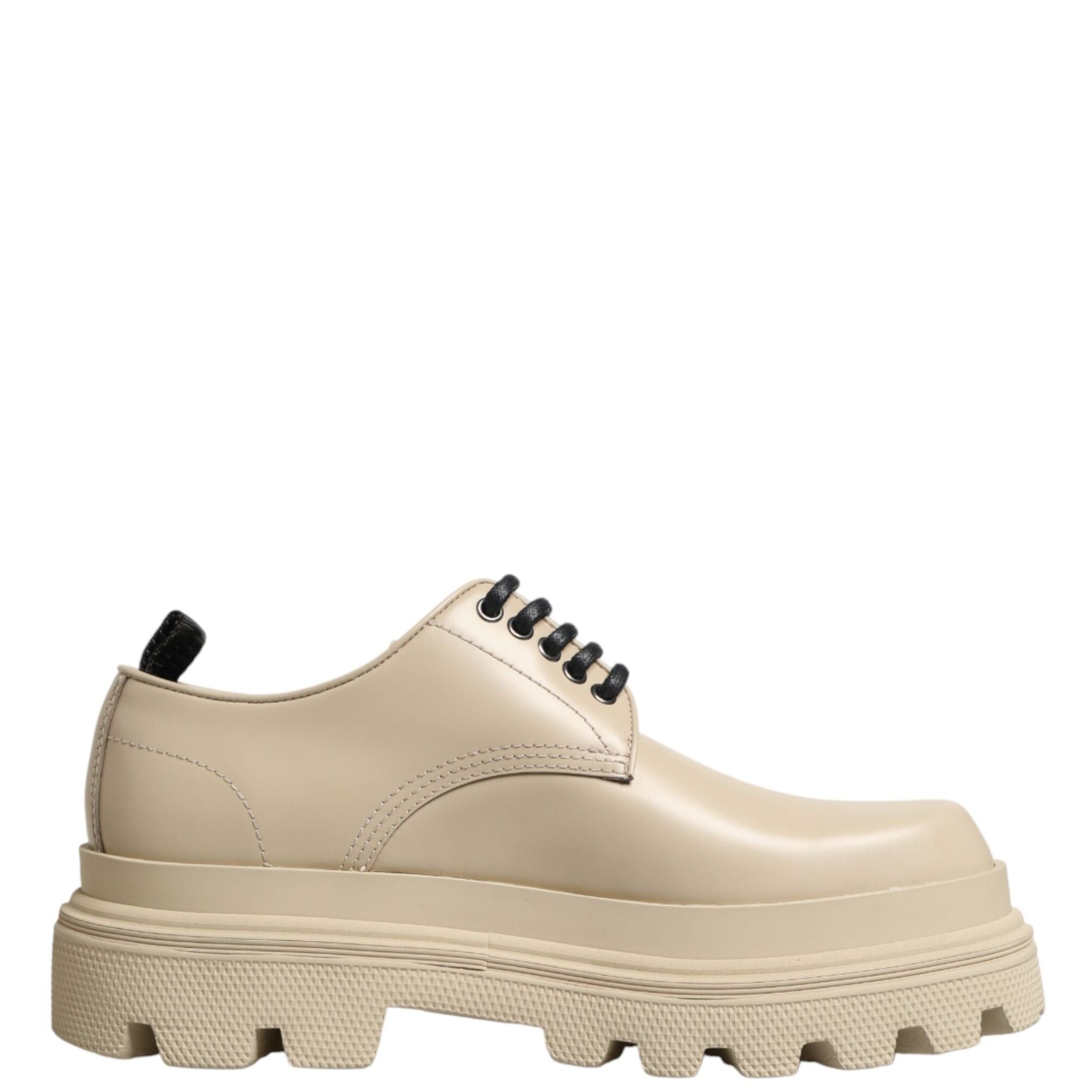 Dolce & Gabbana Beige Lace Up Trekking Derby Men Dress Shoes