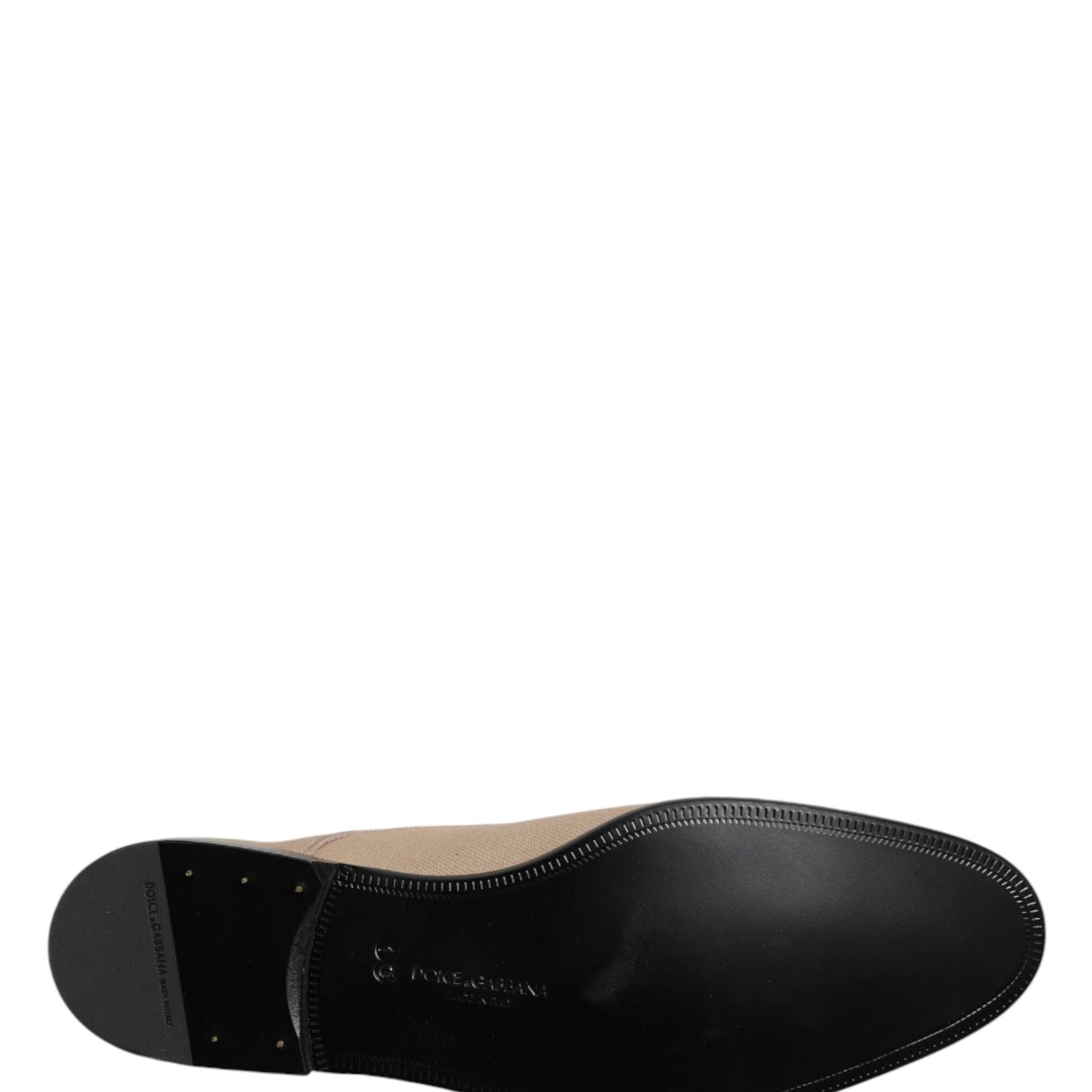 Dolce & Gabbana Beige Canvas Derby Lace Up Dress Men Shoes