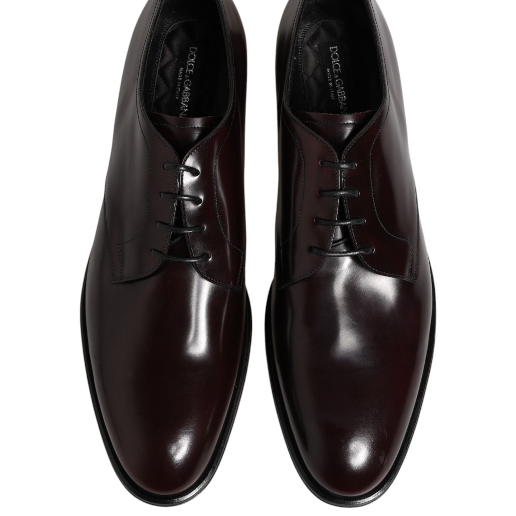 Dolce & Gabbana Black Lace Up Leather Dress Derby Men Shoes