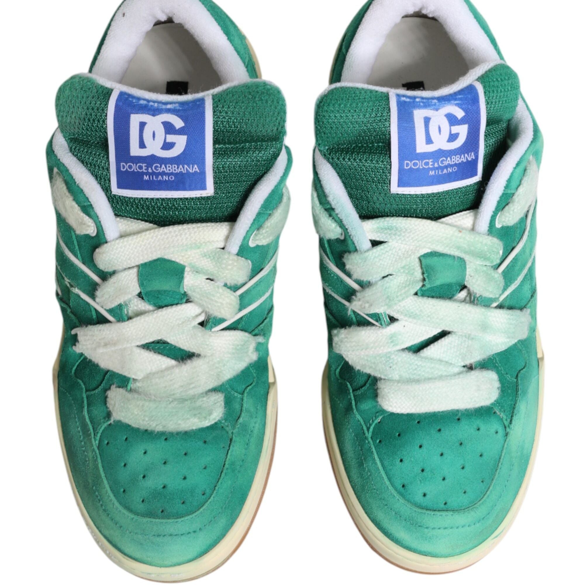Dolce & Gabbana Green Suede New Roma Low Top Sneakers Shoes