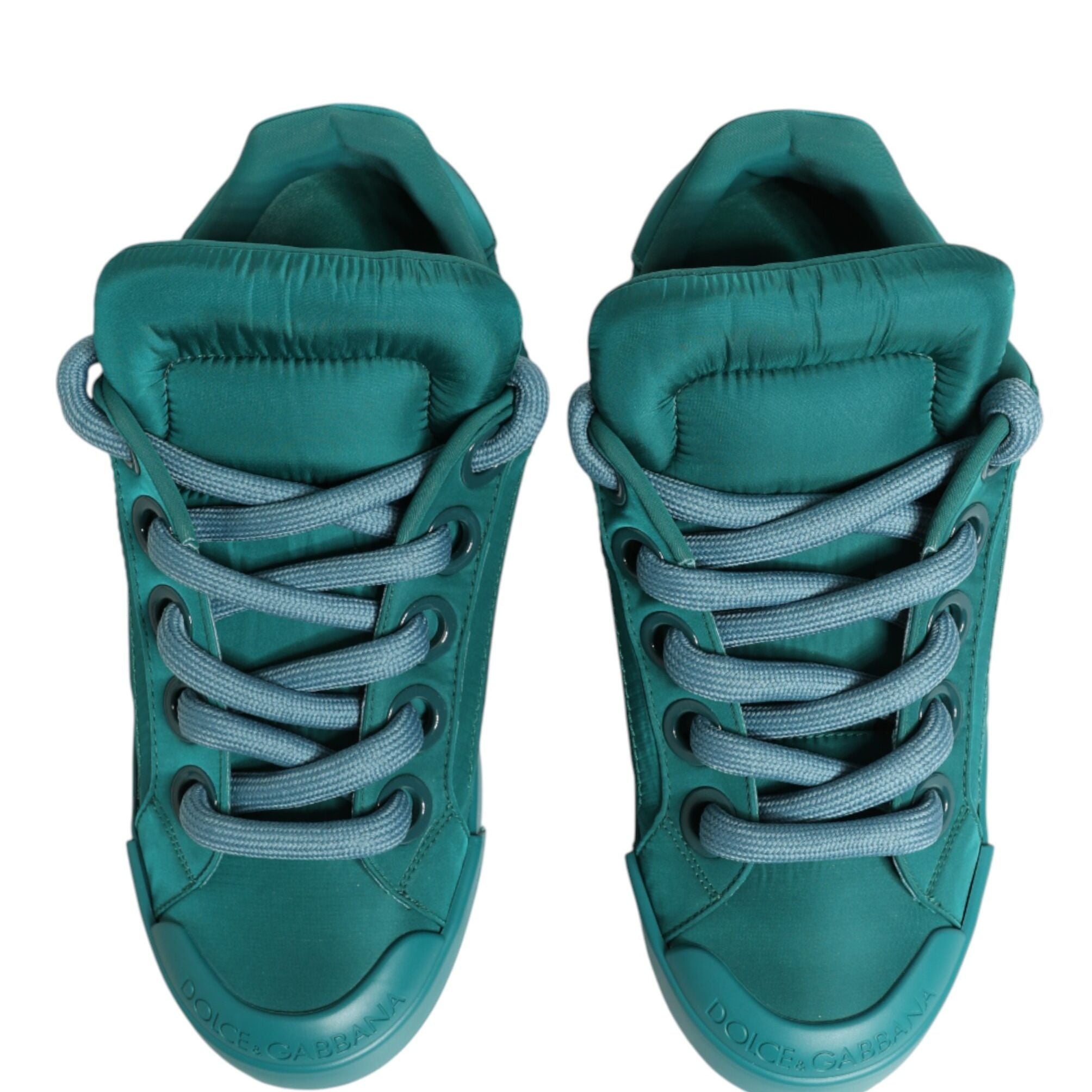 Dolce & Gabbana Teal Portofino Men Low Top Sneakers Shoes