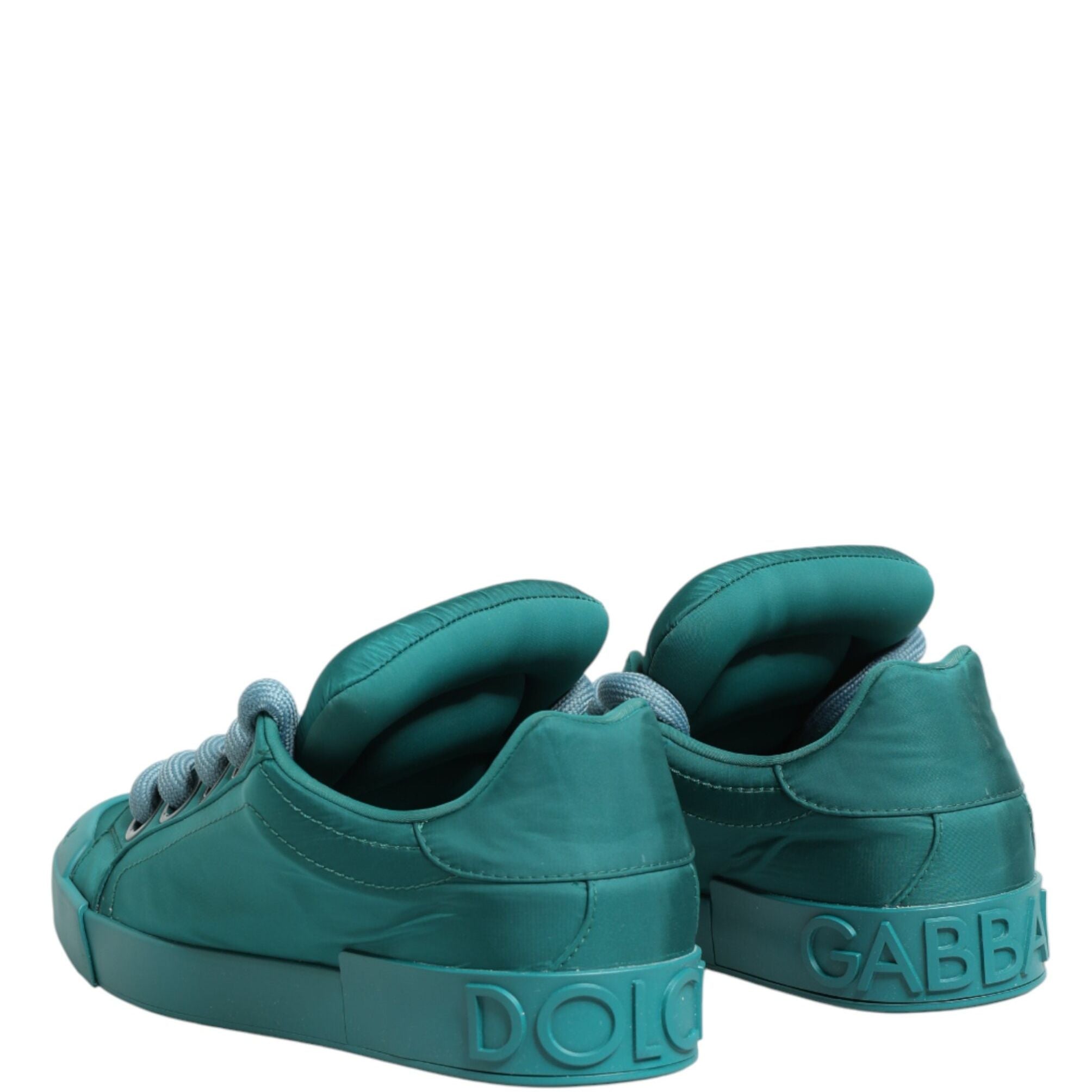 Dolce & Gabbana Teal Portofino Men Low Top Sneakers Shoes