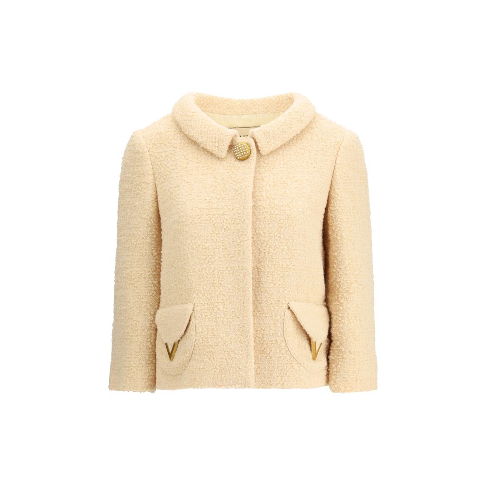 Valentino Beige Fleece Wool Coat