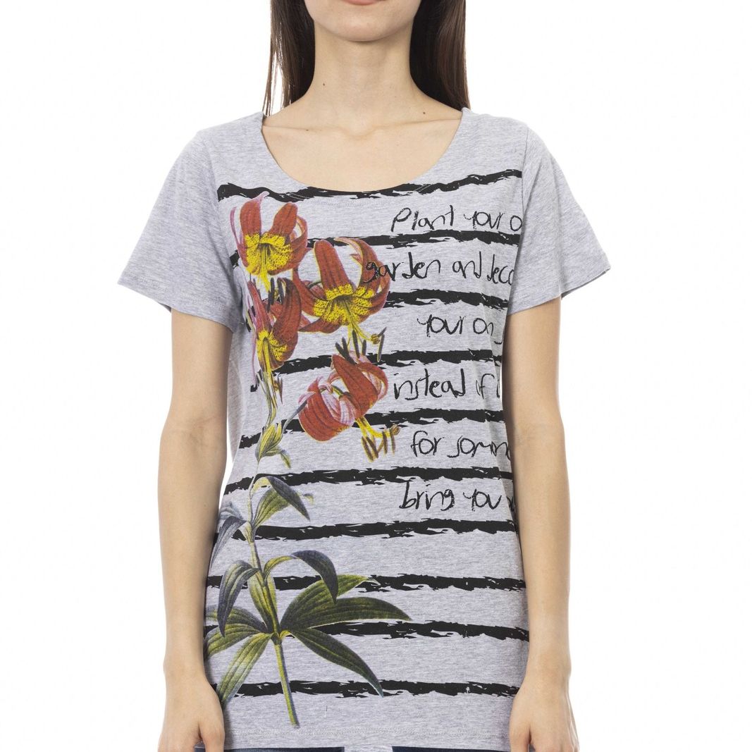 Trussardi Gray Cotton T-Shirt