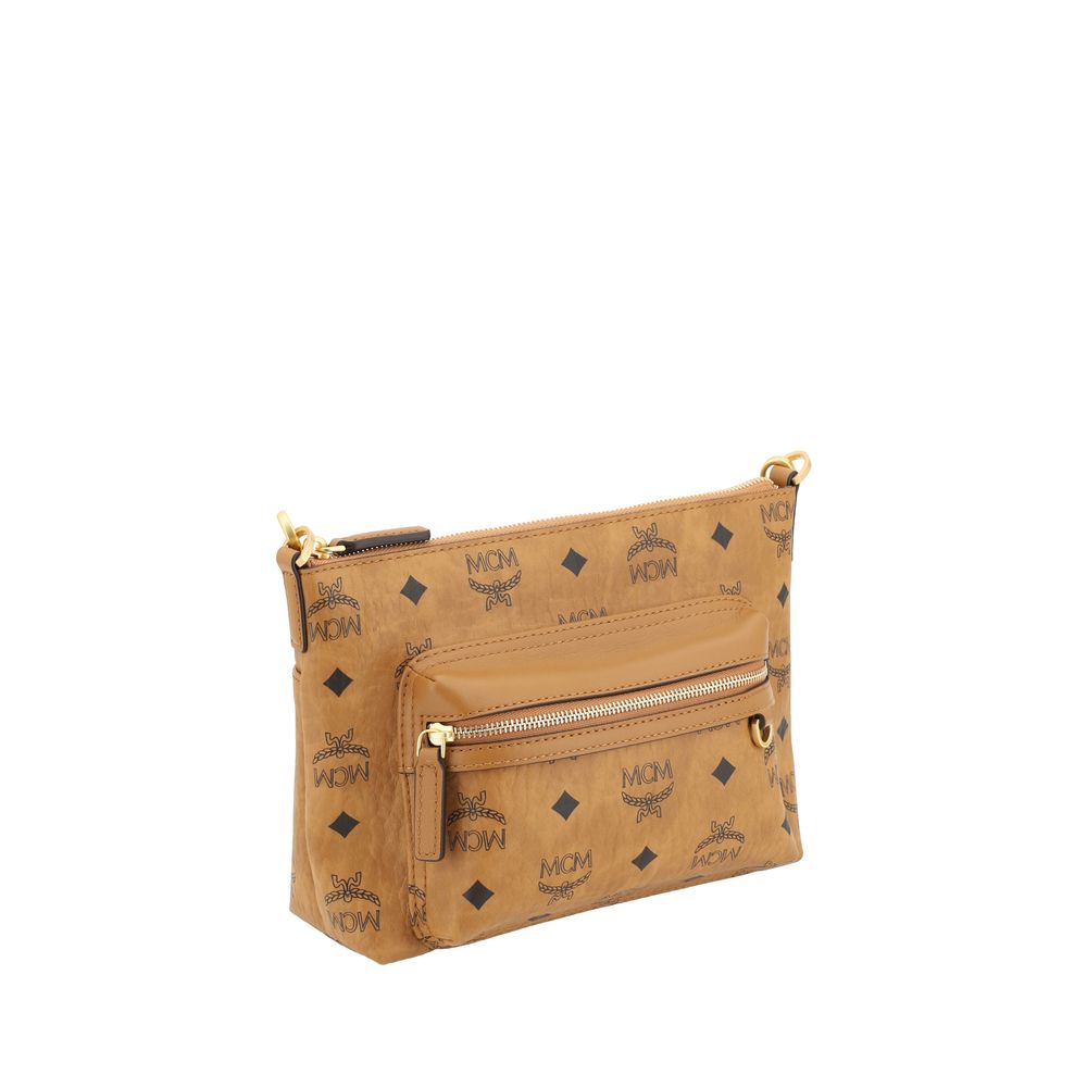 MCM Brown Calf Leather Bos Taurus Shoulder Bag