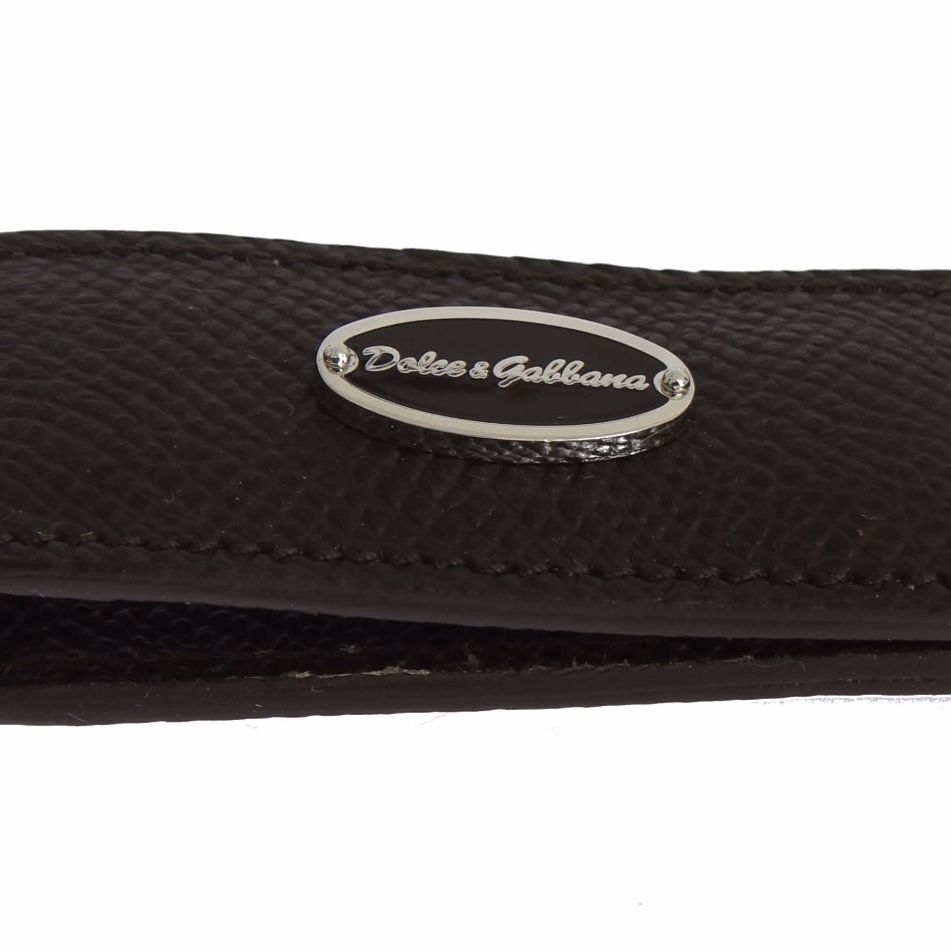 Dolce & Gabbana Brown Leather Magnet Mens Money Bar Clasp Money Cash Clip