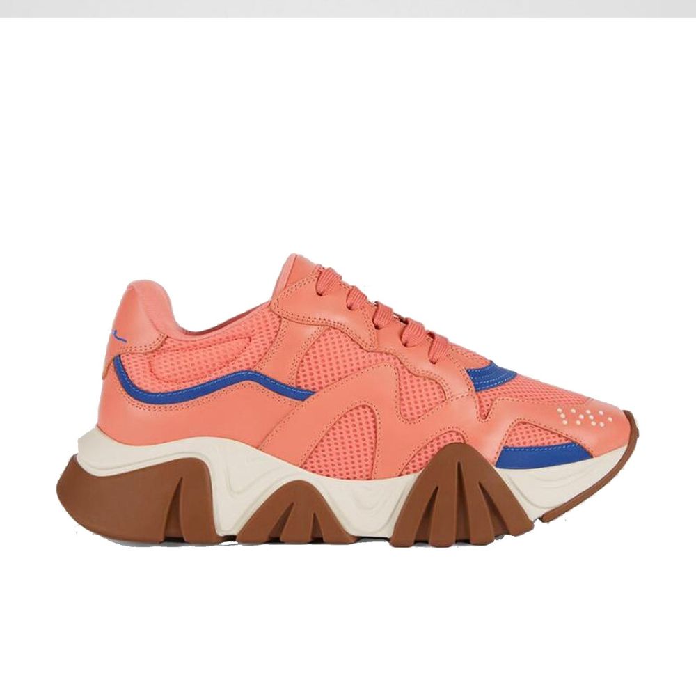 Versace Orange Leather Chunky Sneakers