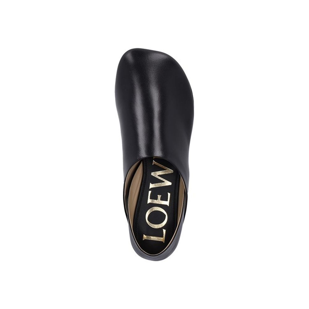 Loewe Black Lamb Leather Slip-On Loafers