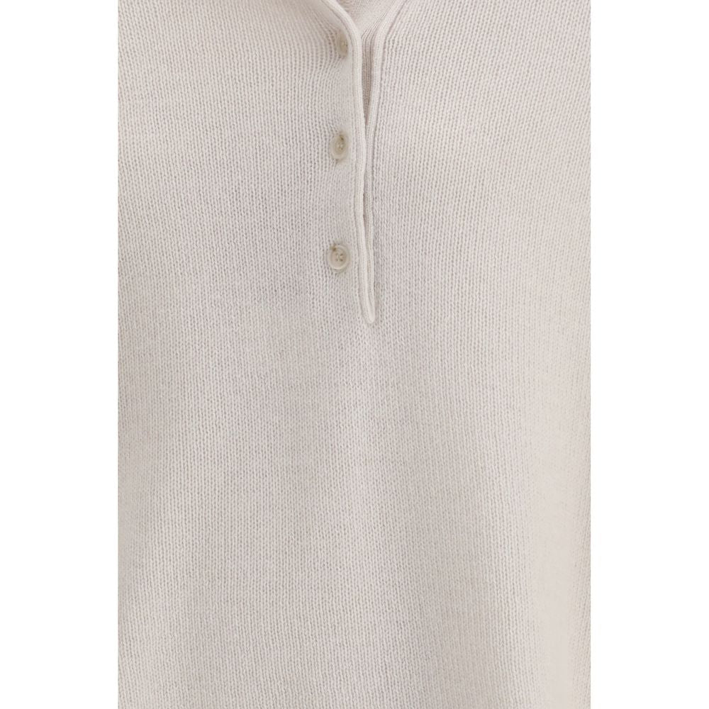 Allude Beige Cashmere Polo Shirt