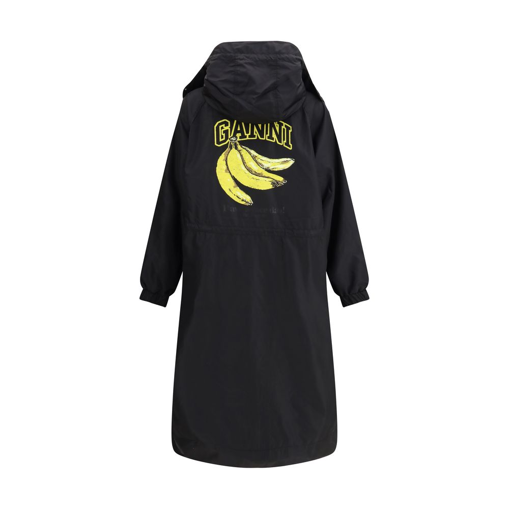 Ganni Black Nylon Coat