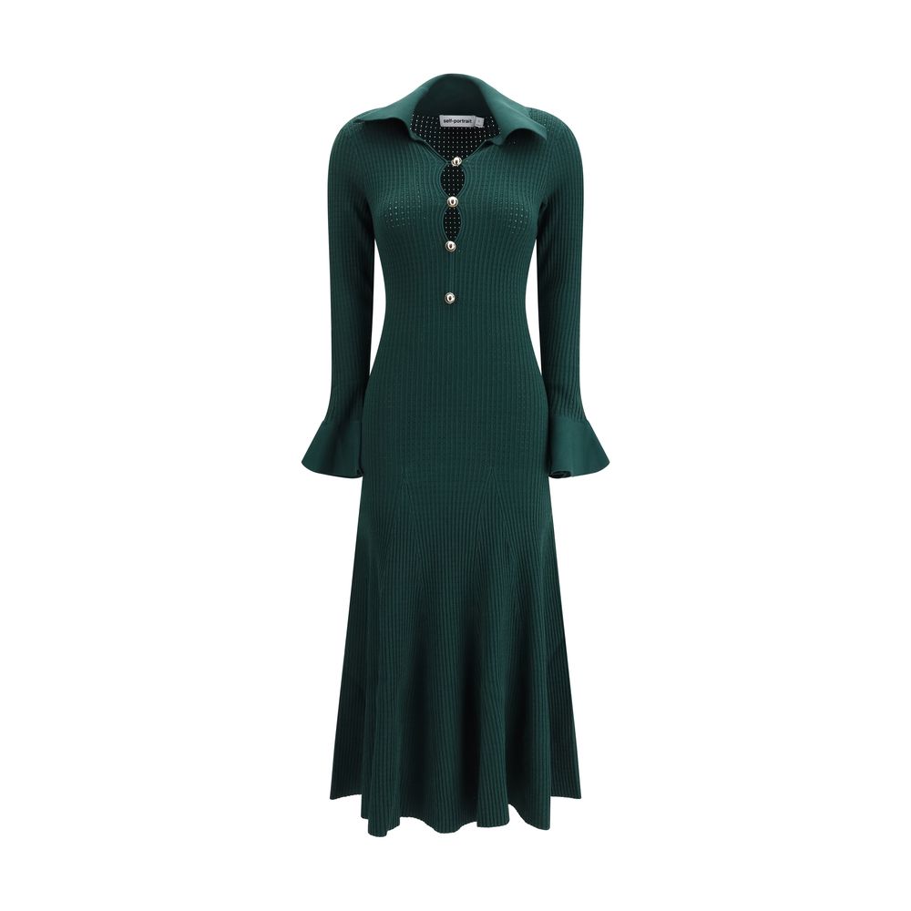 Self-Portrait Bicolor Viscose Casual Dress