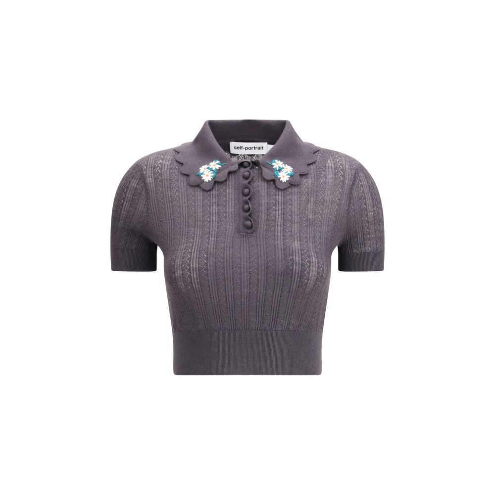 Self-Portrait Gray Wool Blouse