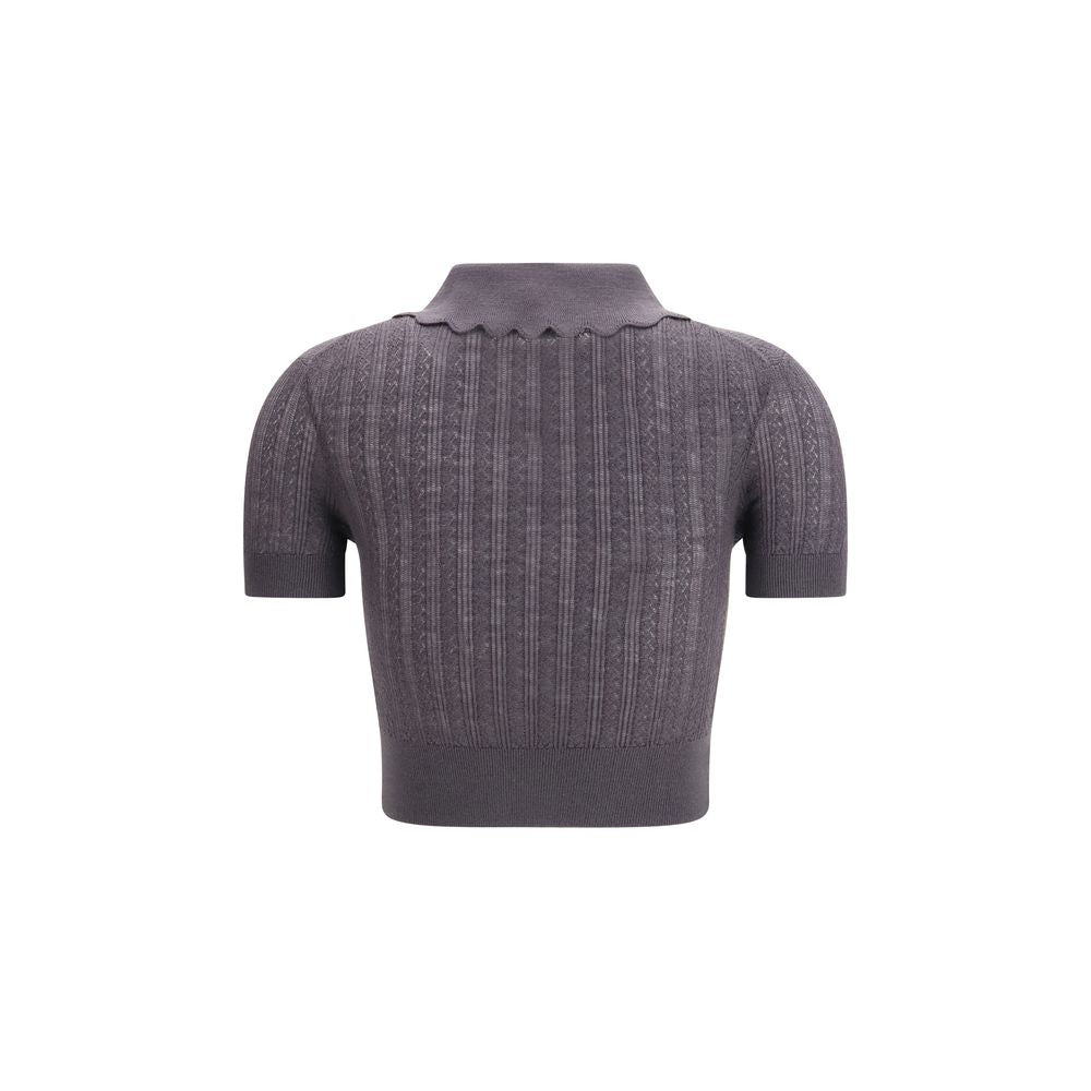 Self-Portrait Gray Wool Blouse
