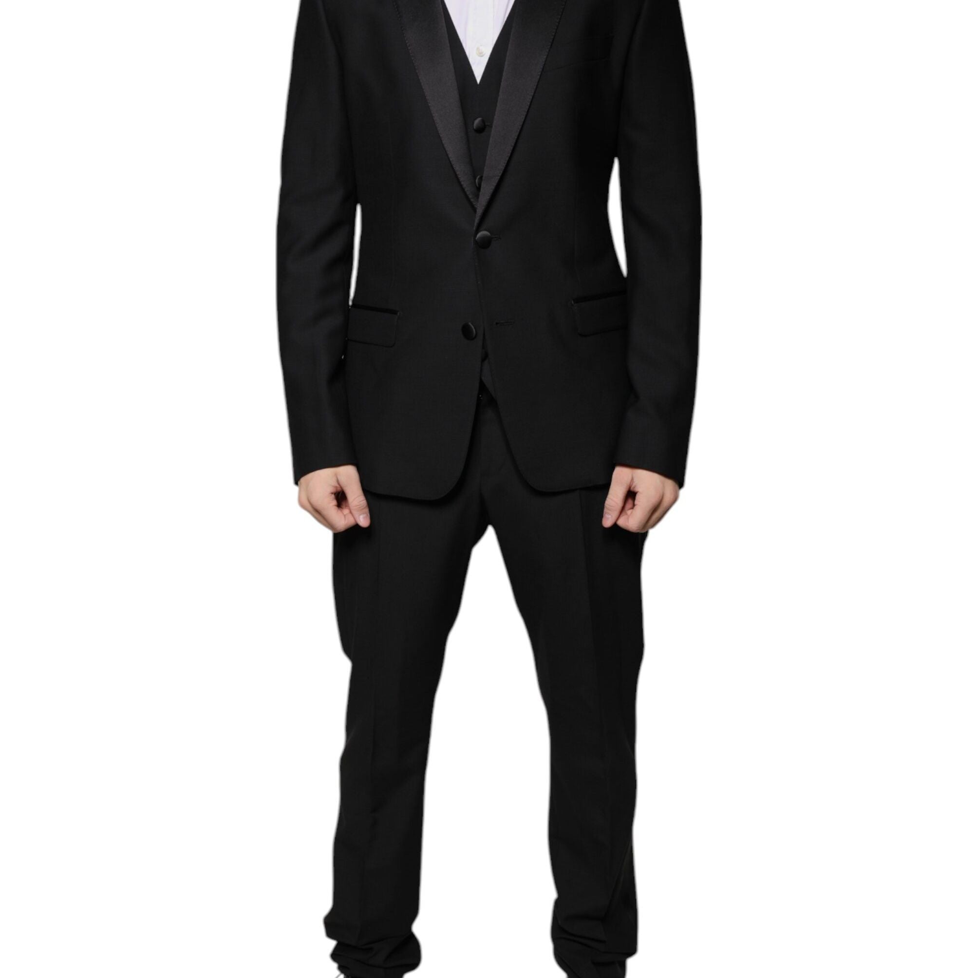 Dolce & Gabbana Black Virgin Wool Tuxedo