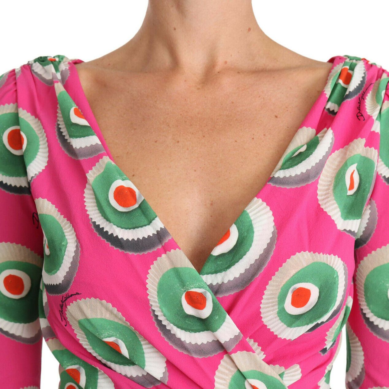 Dolce & Gabbana Pink Silk Cup Cake Sheath Stretch Dress