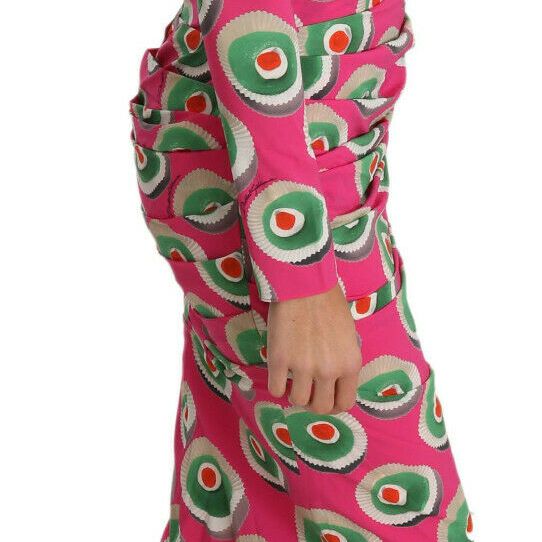 Dolce & Gabbana Pink Silk Cup Cake Sheath Stretch Dress