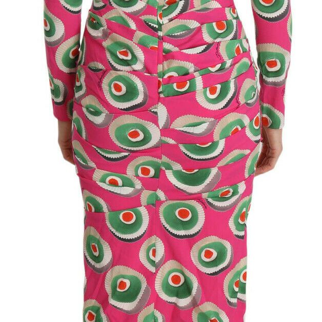 Dolce & Gabbana Pink Silk Cup Cake Sheath Stretch Dress