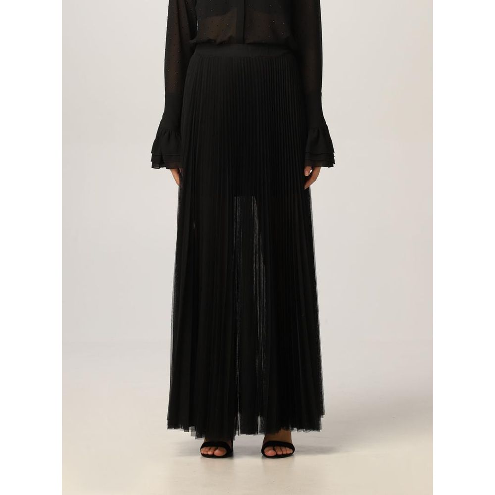 Patrizia Pepe Black Polyester Long Skirt