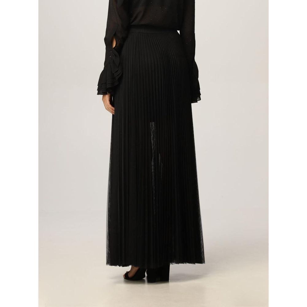 Patrizia Pepe Black Polyester Long Skirt