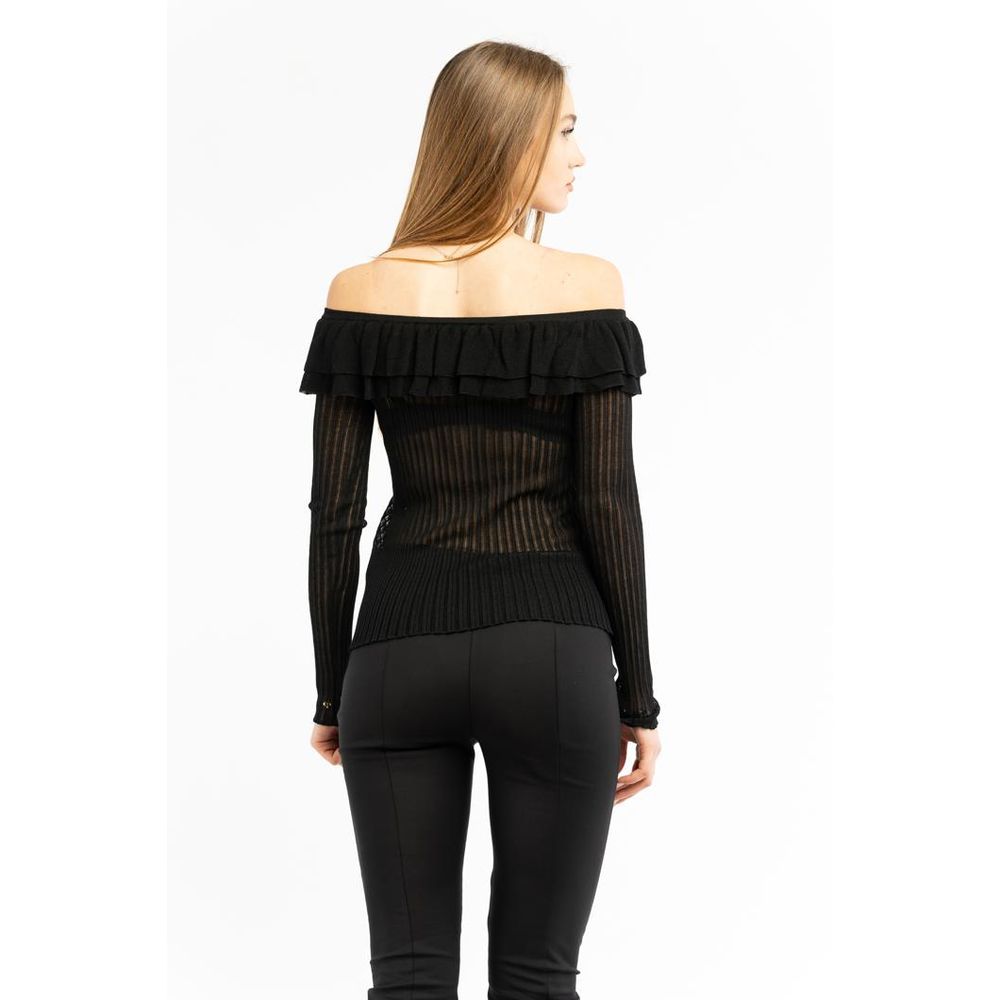 Patrizia Pepe Black Viscose Sweatshirt