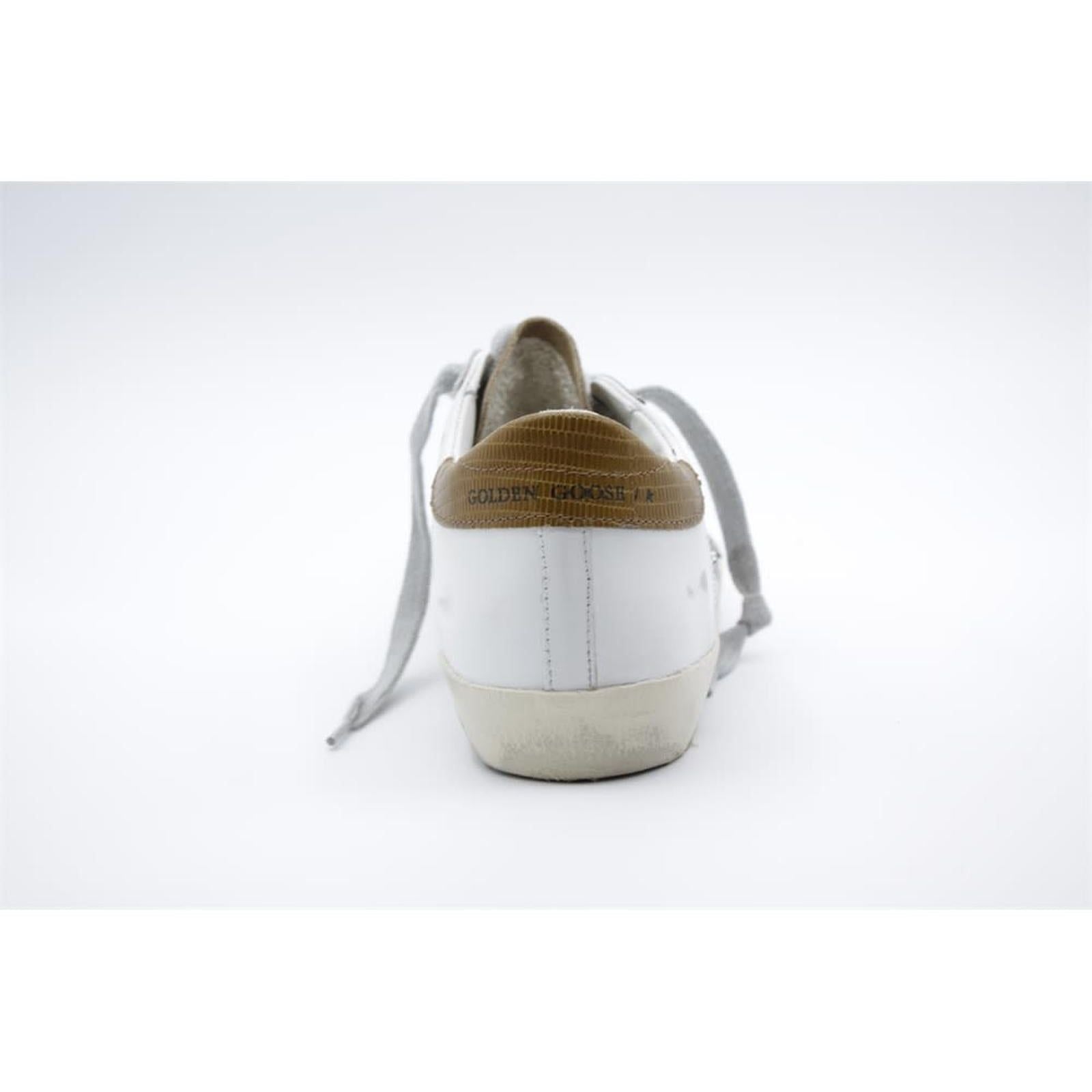 Golden Goose Brown Leather And Textile Low Top Sneakers