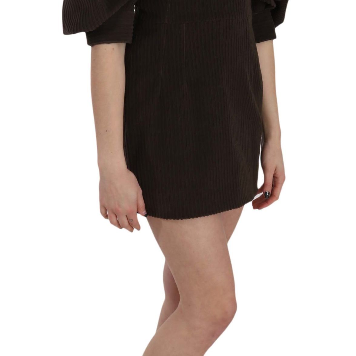 Dolce & Gabbana Brown Corduroy Bodycon Cotton Mini Dress
