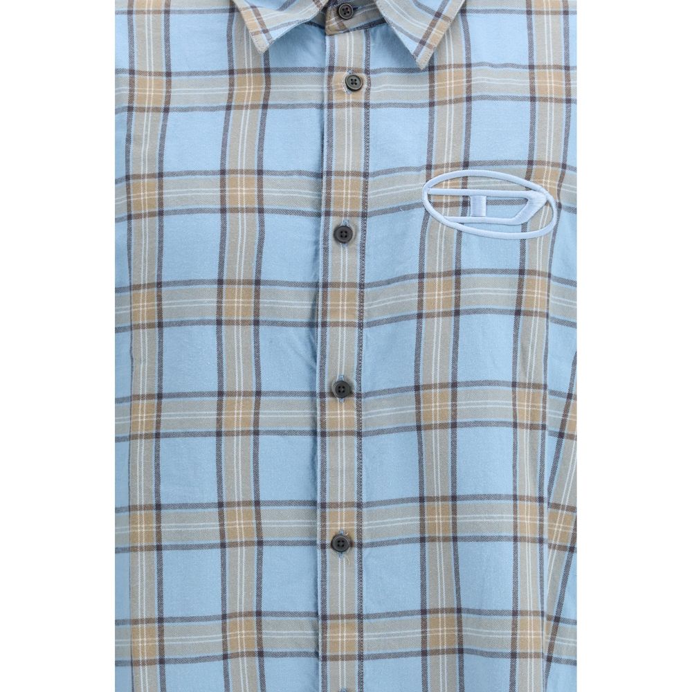 Diesel Blue Cotton Pattern Shirt