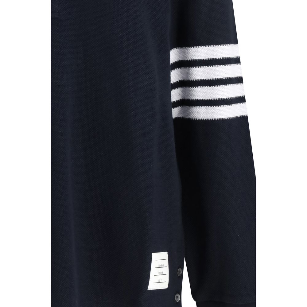 Thom Browne Blue Cotton Polo Shirt