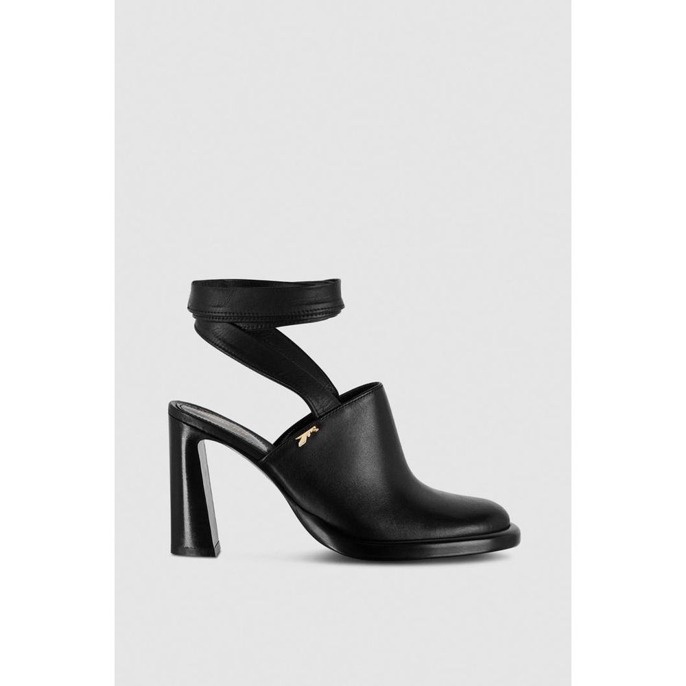 Patrizia Pepe Black Calfskin Stiletto Heel Sandals