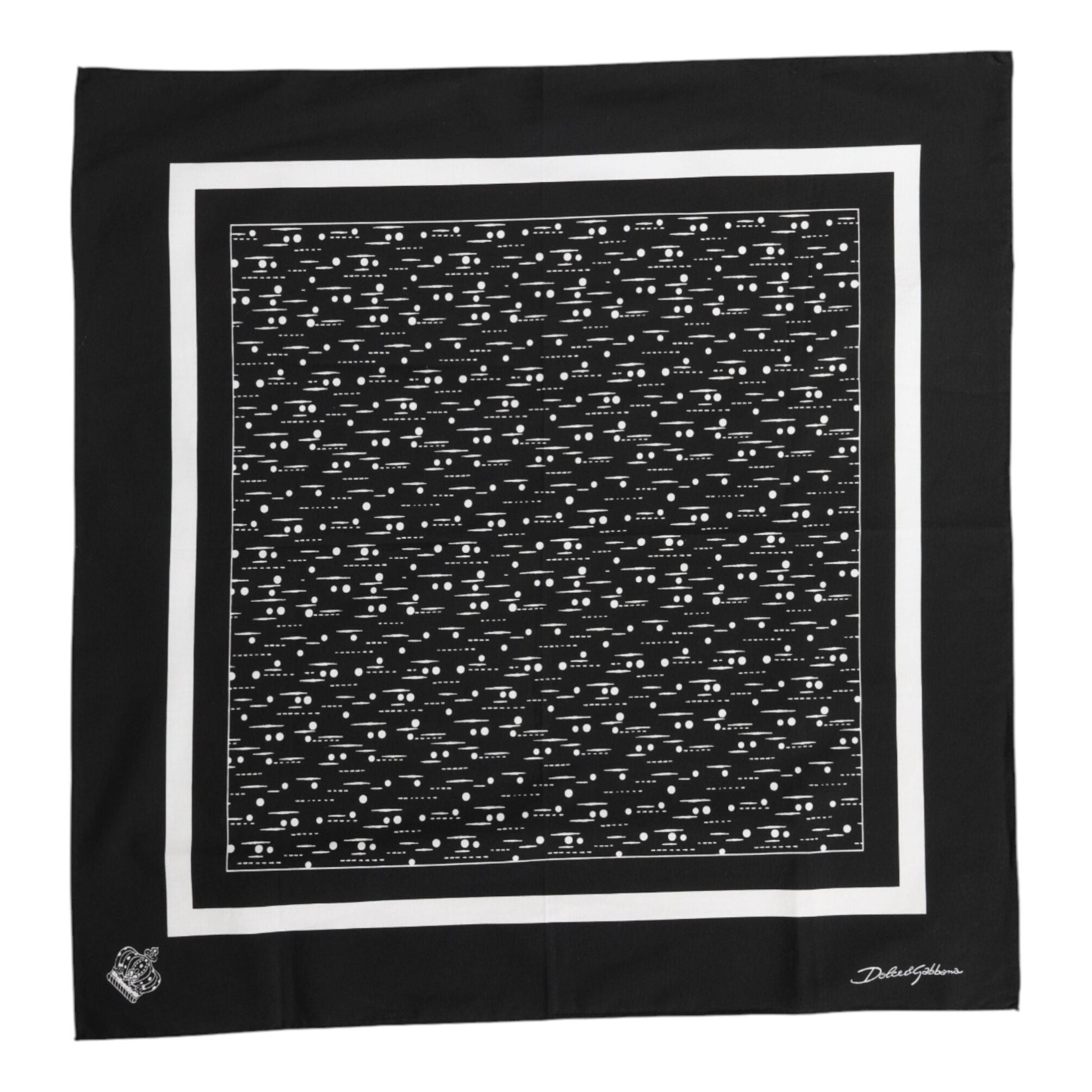 Dolce & Gabbana Black And White Cotton Foulard